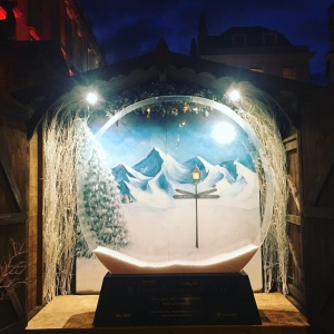 Abbey Hotel winter mural snow globe