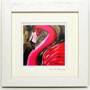 White frame flamingo